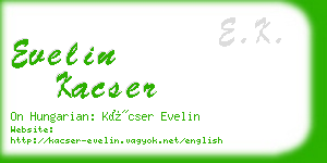 evelin kacser business card